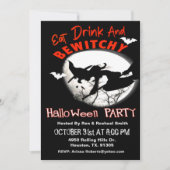 Eat Drink en Bewitchy Halloween Party Invitation Kaart (Voorkant)