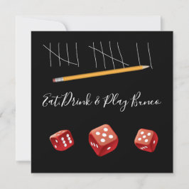 Eat, Drink en Bunco Game Night Kaart