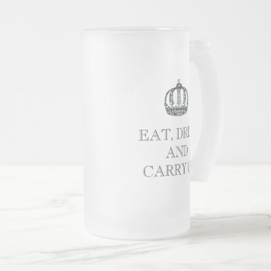 "EAT, DRINK en CARRY ON" Mok bier (Voorkant rechts)