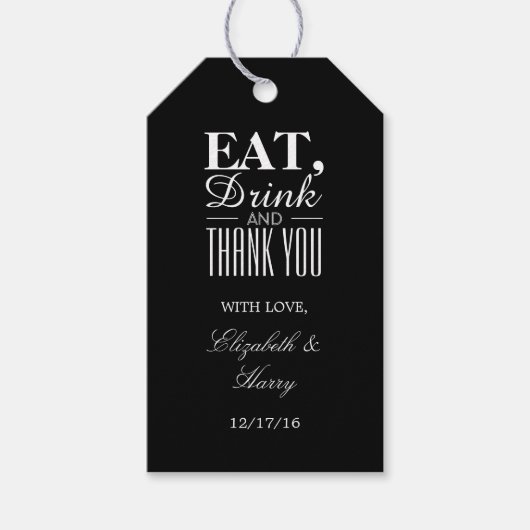 Eat, Drink en dank u Cadeaulabel (Voorkant)