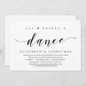 Eat, Drink en Dans, Wedding Elopement Party Invi Kaart (Voorkant / Achterkant)