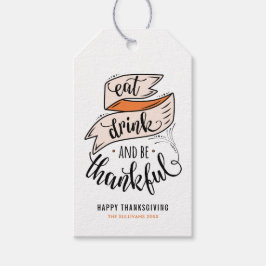  Eat Drink en de Thanksgiving is dankbaar Cadeaulabel