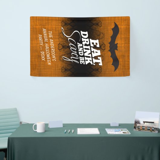 Eat, Drink en eng zijn - Halloween party Spandoek (Beurs)