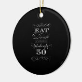 Eat Drink en Fantastisch vijftigjarig feest Keramisch Ornament (Links)