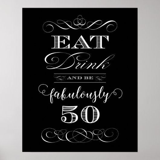 Eat Drink en Fantastisch vijftigjarig feest Poster (Voorkant)