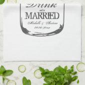 Eat drink en gehuwde maankeukenhanddoek theedoek (Gevouwen)