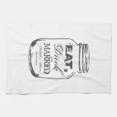 Eat drink en gehuwde maankeukenhanddoek theedoek (Horizontaal)