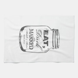 Eat drink en gehuwde maankeukenhanddoek theedoek