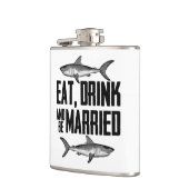 Eat Drink en getrouwd  haaien bruiloft Heupfles (Links)