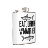 Eat Drink en getrouwd  haaien bruiloft Heupfles (Rechts)