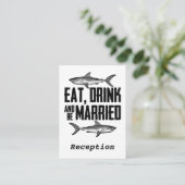 Eat Drink en getrouwd  haaienvangst Informatiekaartje (Staand voorkant)