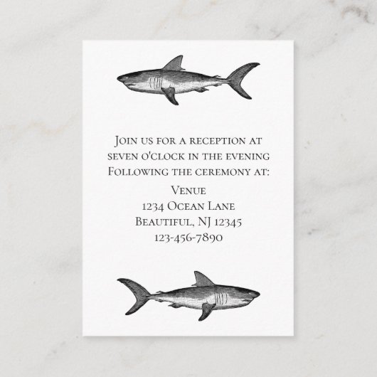 Eat Drink en getrouwd  haaienvangst Informatiekaartje (Achterkant)