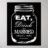 Eat drink en getrouwd Mason Jar bruiloft posters (Voorkant)