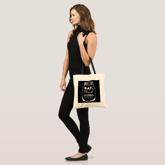 Eat drink en getrouwd zijn Mason Jar bruiloft canv Tote Bag (Voorkant (model))