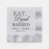 Eat drink en getrouwd zilveren bruiloft servet (Voorkant)