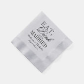 Eat drink en getrouwd zilveren bruiloft servet (Hoek)