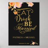 Eat drink en getrouwde bruine bruidsschat poster (Voorkant)