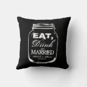 Eat drink en getrouwde moeraspot met kussen (Achterkant)
