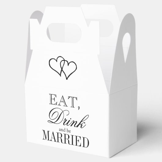 Eat drink en getrouwde prijsvraag voor bruiloft bedankdoosjes (Geopend)