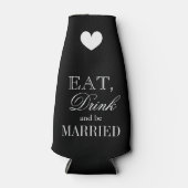 Eat drink en getrouwde trouwflessenkoelers flesjeskoeler (Voorkant)