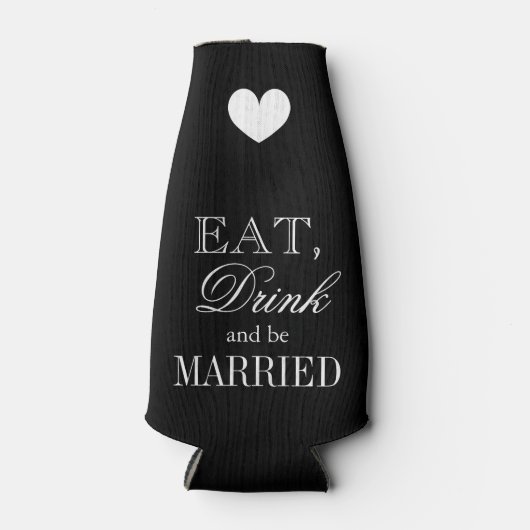 Eat drink en getrouwde trouwflessenkoelers flesjeskoeler (Voorkant)