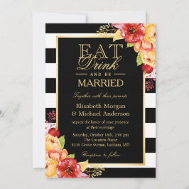 EAT-Drink en gouden herfst bruidebruideweddenschap Kaart