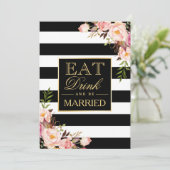 EAT-Drink en gouden zwarte gouden streep Kaart (Staand voorkant)