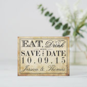 Eat, Drink en huwelijk Aankondigingskaart (Staand voorkant)