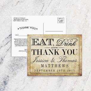 Eat, Drink en huwelijk Briefkaart