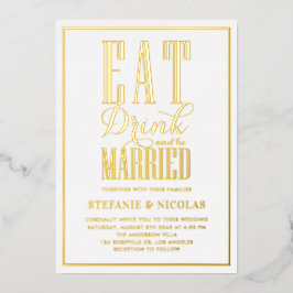 Eat, Drink en huwelijk Folie Uitnodiging