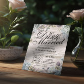 EAT-Drink en huwelijk met Floral Rustisch hout Kaart