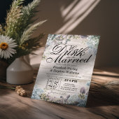 EAT-Drink en huwelijk met Floral Rustisch hout Kaart