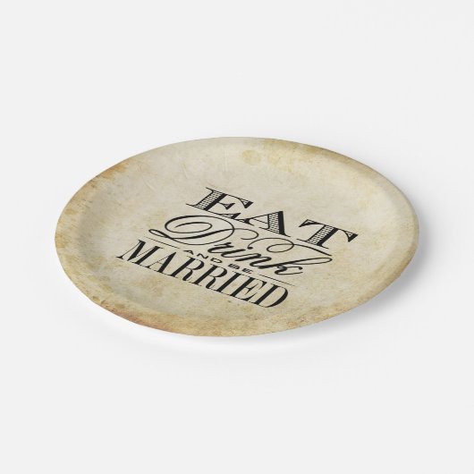 Eat, Drink en huwelijk Papieren Bordje (Gekanteld)