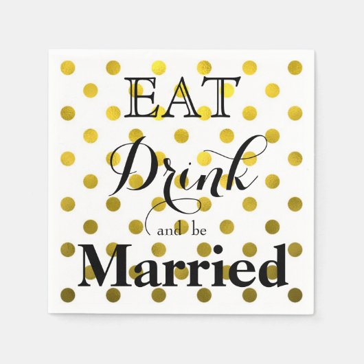 Eat Drink en huwelijk | polka-puntpatroon Servet (Voorkant)