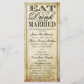 Eat, Drink en huwelijk Programmakaart (Voorkant)