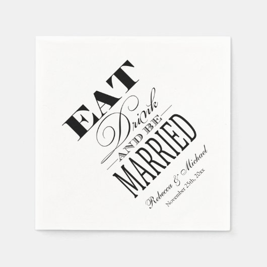 Eat Drink en huwelijk Servetten (Voorkant)