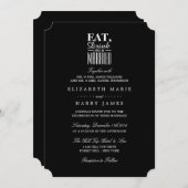 Eat, Drink en huwelijksfeest Kaart (Voorkant / Achterkant)