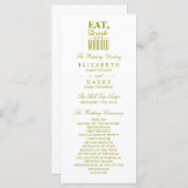 Eat, Drink en huwelijksgoudweddenschap Programmakaart (Voorkant / Achterkant)