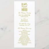 Eat, Drink en huwelijksgoudweddenschap Programmakaart (Voorkant)
