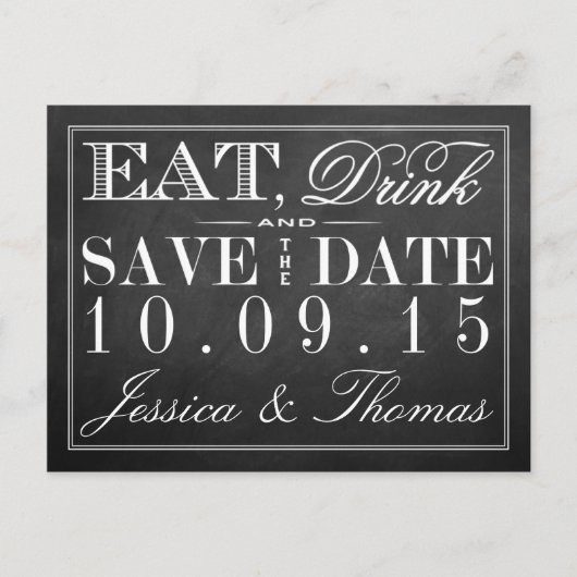 Eat, Drink en huwelijkshuwelijk Aankondigingskaart (Voorkant)