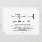 Eat, Drink en huwelijksrepetitie Kaart (Voorkant / Achterkant)