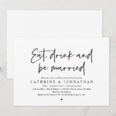 Eat, Drink en huwelijksrepetitie Kaart (Voorkant / Achterkant)