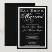 Eat Drink en huwelijksuitnodiging Kaart (Voorkant / Achterkant)