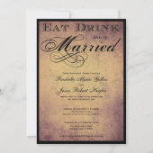 Eat Drink en huwelijksuitnodiging Kaart (Voorkant)
