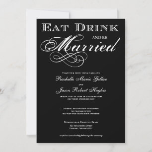 Eat Drink en huwelijksuitnodiging Kaart