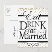 Eat Drink en huwelijksuitnodigingen Uitnodiging Briefkaart (Voorkant / Achterkant)