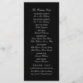 Eat, Drink en huwelijksweddenschap Programmakaart (Achterkant)