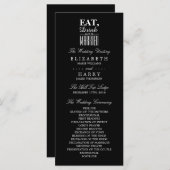 Eat, Drink en huwelijksweddenschap Programmakaart (Voorkant / Achterkant)