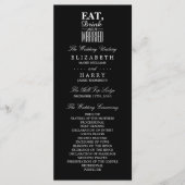 Eat, Drink en huwelijksweddenschap Programmakaart (Voorkant)