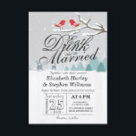 EAT-Drink en huwelijkswinterbruiloft Kaart<br><div class="desc">EAT-Drink en trouwen - Elegant Winter Snow Scene Wonderland met Sjablonen van de Rode Kardinaal Bird en de Rrendeweddenschap Kaart. Een perfect ontwerp voor je grote dag. Alle tekststijl,  kleuren,  grootte kunnen worden aangepast aan uw behoeften!</div>